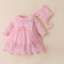 Baby Baptism Dress 2022 Bow Newborn Baby Girls Infant Dresses &amp; Clothes Snow White Baby Dress 1 Year Old Birthday Girl Dress