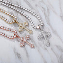 JINAO New Iced Out Cross Pendant Ice Crystal Cubic Zircon Cross Pendant Necklace For Men Hip Hop Jewelry Gift