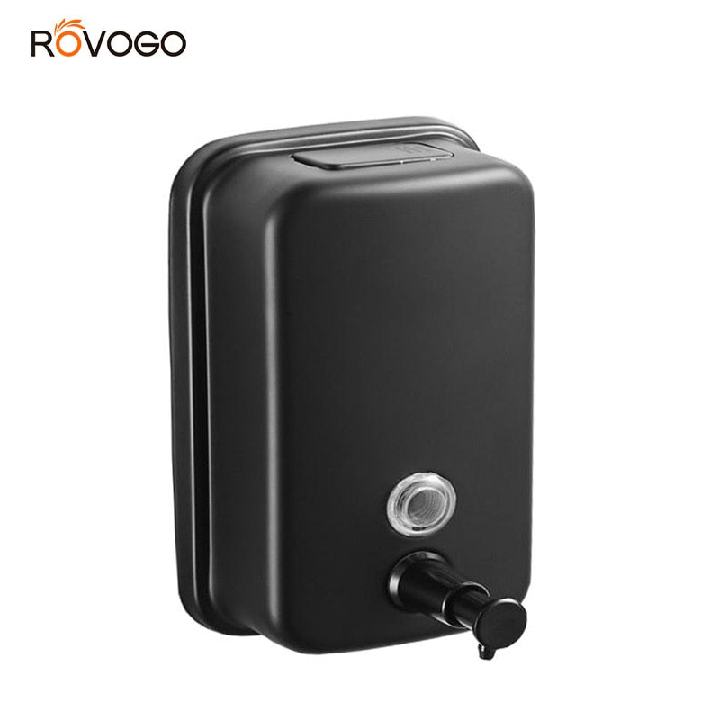ROVOGO 500/800/1000Ml Black/Mirror Soap Dispenser Wall Mounted, Stainless Steel Bathroom Dispenser for Home Hotel