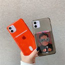 Clear Card Holder Phone Case For iPhone 12 Mini 11 Pro Max XS MAX XR X 7 8 Plus Bumper Solid Color Credit Slot Back Cover