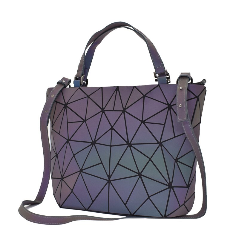 Neue Luminous Messenger Bags Frauen Bao Bag Diamond Tote Geometry Umhängetaschen Nachtleuchtende Laser Plain Folding Bag Handtaschen bolso