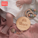 14pc Newborn Photogra Wooden Month Milestone Cards Handmade Monthly Memorial Commemorative Photo Accessories Baby Souvenir Stamp