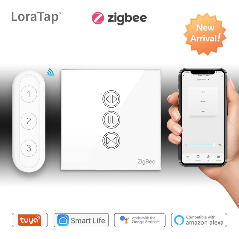 Tuya Smart Life ZigBee 3,0 interruptor de persianas de cortina y mando a distancia para persiana enrollable Google Home Alexa Control de voz automatización MQTT