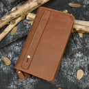 MAHEU Top Grade Genuine Leather Day Clutches For Men Vintage Style Hand Purse Double Interlayer Crazy Horse Leather Mens Clutch