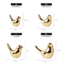 Polar House Golden Bird Figurines Modern Ceramic Bird Statues Animal Sculpture Home Decoration Crafts Gold Ceramic Wedding Gifts