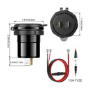 Quick Charge 3.0 36W Car Dual USB Charger QC3.0 Waterproof with Voltmeter Switch for 12V/24V Motorcycle ATV Boat Marine RV