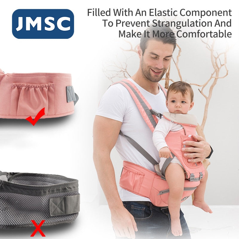 Portabebés ergonómico JMSC, portabebés ergonómico para chico, asiento de cadera, portabebés, mochilas de viaje para exteriores, canguro frontal, 0-36 meses