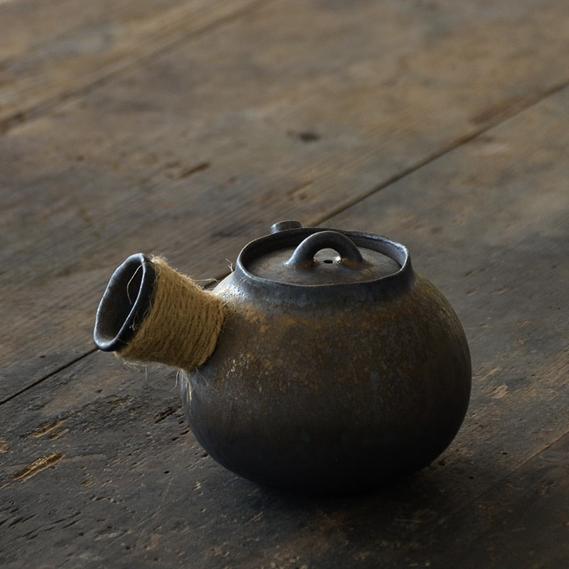 LUWU japanese ceramic kyusu teapots chinese kung fu tea pot drinkware 200ml