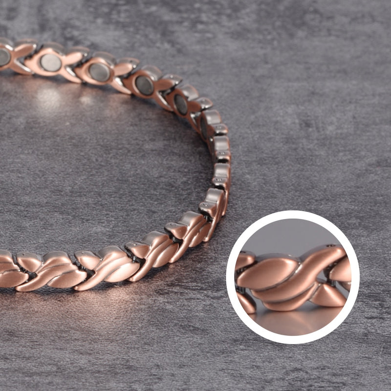 Magnetic Pure Copper Bracelets for Women Vintage Chain Health Energy Magnetic Bracelets &amp; Bangles for Arthritis Women Jewelry