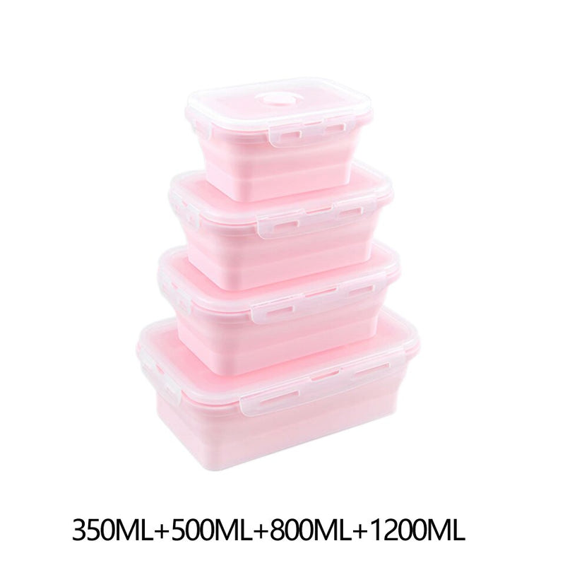 Food Storage Containers With Lids Silicone Collapsible BPA Free Lunch Fruit Salad Box Set reezer Microwavable