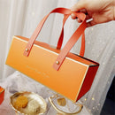 StoBag 5pcs Bronzing Portable Paper Box Leather Portable Rope Chocolate Candy Packaging Birthday Party New Year Gift Decoration