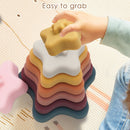 2020 New Arrivals BPA Free Safety Edible 3D Silicone Star Heart Rubber Teether Building Blocks Baby Educational Toys