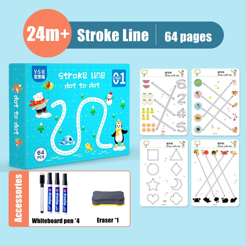 Children Montessori Toys Educational Math toys Drawing Tablet Pen Control Hand Training For Boy Girl Busyboard