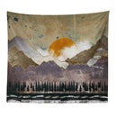 Japanese Style Wall Tapestry Abstract Painted Whale Sunset Mountain Forest Hippie Mandala Tapestry Landscape Wall Hanging Carpet