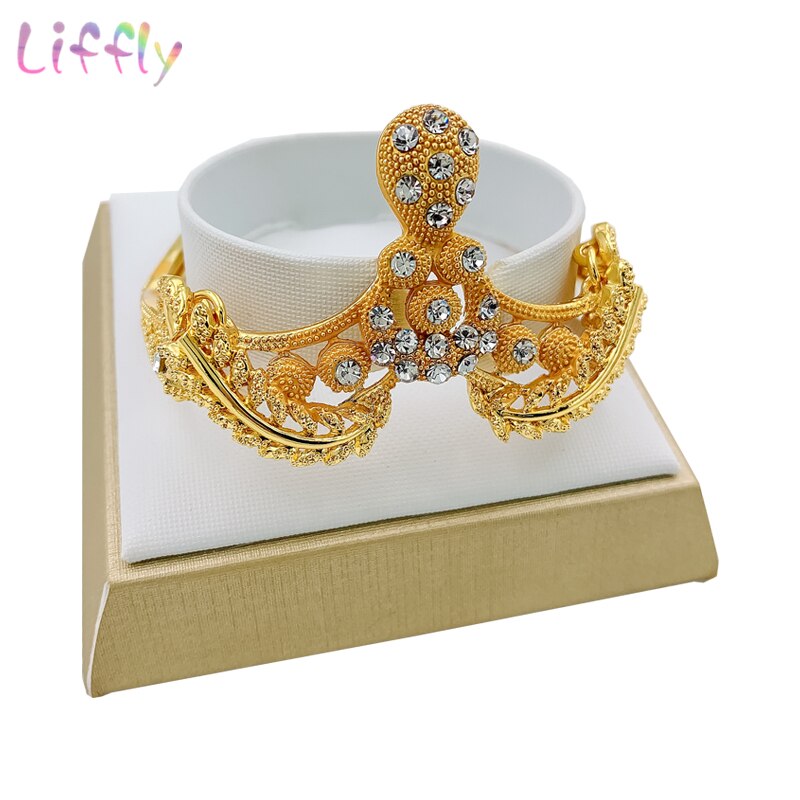 Liffly Luxury Bridal Dubai Jewelry Sets Fashion BraceletRing Wedding Jewelry Sets for Women Necklace And Earrings