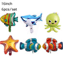 129PCS Ocean Theme Balloon Kit Cartoon Shark/Fish Under Sea Animals Balls Kids Birthday Gifts DIY Party Decoration Home Supplies