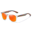 EZREAL Polarized PC Frame With Wooden Legs Sunglasses for Men or Women Color Wooden Temples