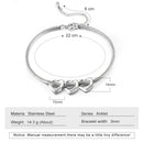 Personalized Stainless Steel Heart Beads Chain Bracelets for Women Custom Engraved Family Name Anklets Wedding Gifts