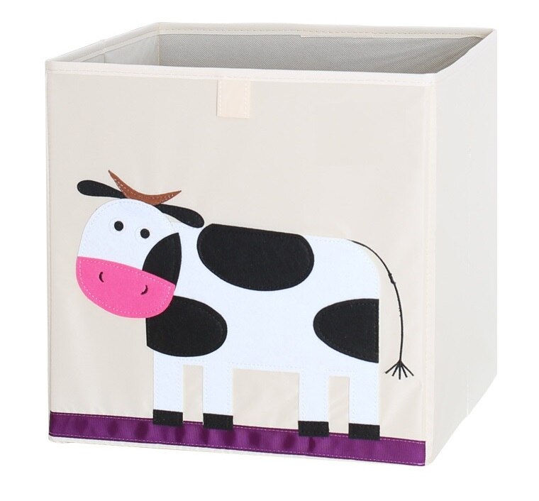 13 inch Foldable Embroidery Animal Cube Storage Box Oxford Fabric Kids Toys Organizers Bins Chest Organizer for Kids Nursery