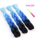 Black Star Hair Ombre Jumbo Extensiones de cabello trenzado Trenzas retorcidas de 24 pulgadas Fibra de cabello sintético para trenzado retorcido para mujeres