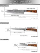 XITUO 1-4-teiliges Küchenmesser-Set aus japanischem Damaststahl, Küchenmesser, VG10, Koch, Ausbeinen, Schälmesser, Santoku, Allzweckmesser, Holzgriff