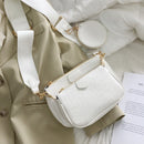 Bolso de hombro con estampado de cocodrilo para mujer, bolso cruzado con correa ancha de diseñador de lujo, bolso bandolera con cadena, bolso de cuero pu para mujer, conjunto de 3 bolsos