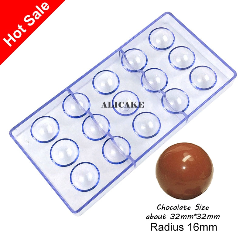 3D Polycarbonate Chocolate Mold Sphere Chocolate Bomb Tools Cake Confectionery Mold for Chocolates Bar Mould Bakery Baking Tools