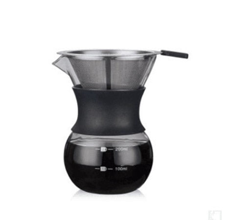 1 STÜCK 1000 ml Glas Kaffeekanne Dripper Moka Teekocher Kaffeemaschine Barista Werkzeuge Espresso Manueller Wasserkocher Teekanne mit Edelstahl