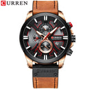 Reloj cronógrafo de moda CURREN, reloj de cuero para hombre, relojes deportivos informales para hombre, reloj de pulsera de cuarzo, reloj Masculino