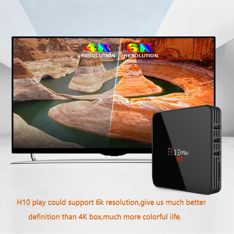 Android 9.0 TV Box, AllwinnerH6 Quad-Core , 6K HD Multiple Language Media Player Support 2.4GHz WiFi