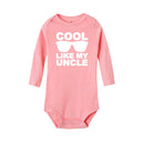 Cool Like My Uncle Baby Boys Bodysuits Autumn Long Sleeve Bodysuit  Winter Ropa  Newborn Shower Present 0-24M