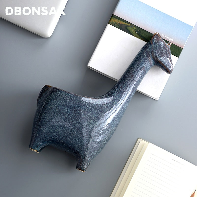 Maceta de cerámica de jirafa, maceta de Animal, jarrón de cervatillo, planta de Cactus suculenta, arreglo de flores en maceta, decoración de escritorio para el hogar