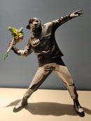 Modern Art Banksy Flower Bomber Resin Figurine England Street Art Sculpture Statue Bomber Polystone Figure Collectible Art