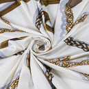 Nueva cadena de cinturón 130 cm bufanda cuadrada bufandas de marca de lujo para damas bufanda de seda de sarga mujer pañuelo chal Echarpe Tuaban