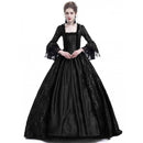 Adult Woman Palace Court Princess Dress Thin Elegant Ball Gown Square Collar Lace Halloween Costumes Renaissance Medieval Dress
