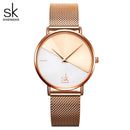 Relojes de cuero de lujo SK, relojes de cuarzo creativos a la moda para Mujer, Reloj de pulsera para Mujer 2019, Reloj de pulsera para Mujer SHENGKE, Reloj femenino