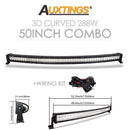 Auxtings 22 32 42 50 52'' Inch Curved Led Light Bar COMBO Led Work light 3D 7D bar Driving Offroad Car Truck 4x4 SUV ATV 12V 24V