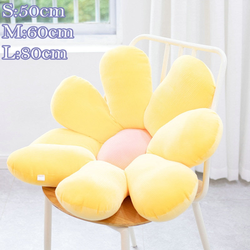 Washable Daisy Flower Cushion Soft Stuffed Car Pillow Peach Blossom Chair Cushion Girly Room Sofa Decor Gift For Girl Birthday