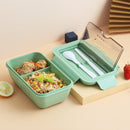 1100ml Eco-friendly Material Lunch Box BPA Free Bento Box Microwave Food Container with Cutlery