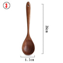 Vajilla de madera Natural de teca tailandesa, cuchara, cucharón, colador de arroz largo, espumadera para sopa, cucharas de cocina, juego de utensilios de cocina