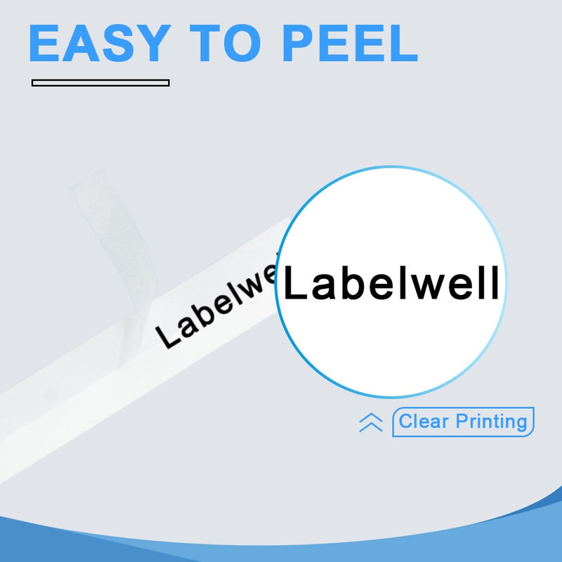 Labelwell 10pcs laminated Compatible for label tape 231 131 6/9/12mm Black on white tape 431 531 631 131 221 211 Printer Ribbon