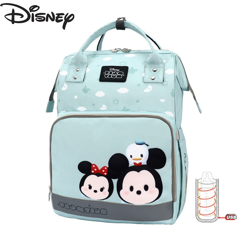 Disney Minnie Mickey Diaper Bag Baternity Baby Multifunctional Stroller Nappy Bag Travel Backpack For Mom USB Charging Large New