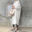 ZANZEA mujeres otoño Sundress elegante camisa larga Vestido solapa cuello manga larga sólido Vestido Casual suelto trabajo vestidos Robe Femme