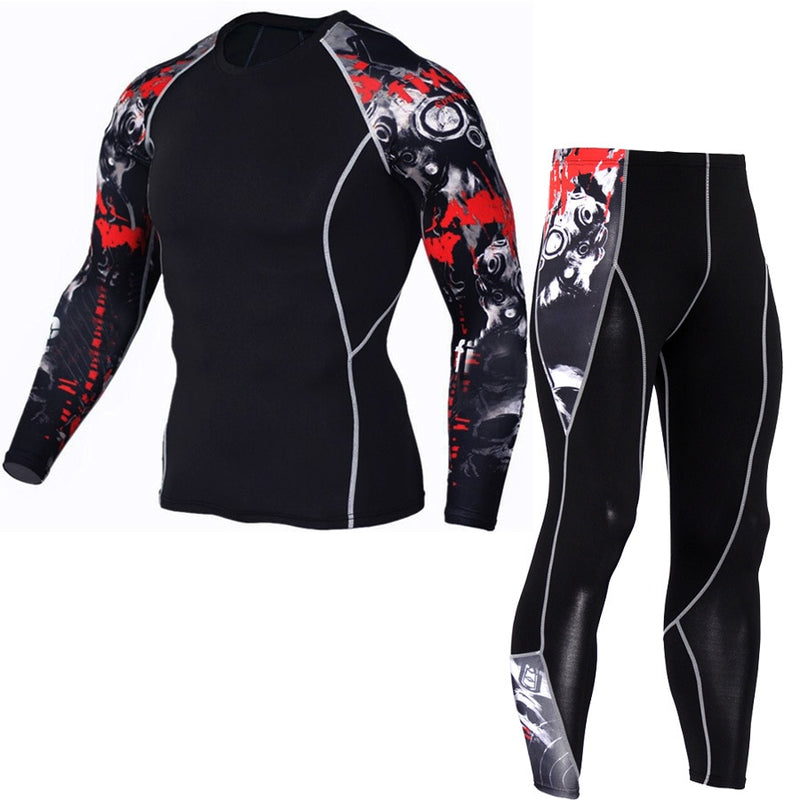 HEROBIKER Men Motorcycle Jacket +Pants Quick Dry Sport Suit Running T-shirt Set  Breathable Tight Long Tops & Pants for Summer