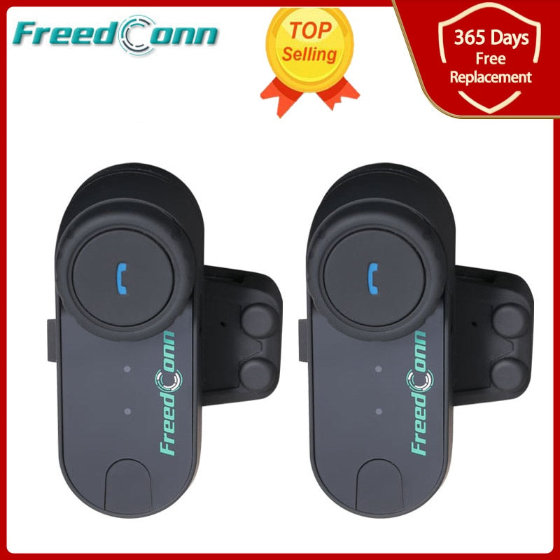 FreedConn Original T-COM FM Bluetooth Motorcycle Helmet Intercom Interphone Headset Soft Hard Microphone for Any Full Half Face