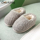 Winter Kids Slippers Solid Candy Color LAMBS WOOL Indoor Shoes for Boys Toddler Girls Soft Warm Non Slip Floor Children Shoes