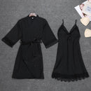 Sexy Womens Night Robe Strap Top Pajamas Suit Summer Two Piec Sleepwear Sets Casual Home Wear Nightwear Sleep Kimono Bath Gown