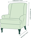 Wing back Chair Cover Velvet Spandex Stretch Slipcovers for office Chairs Stylish 2 Piece Set With Elastic Band