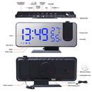 3 Color LED Digital Alarm Clock Radio Projection With Temperature And Humidity Mirror Clock Multifunctional Bedside Time Display