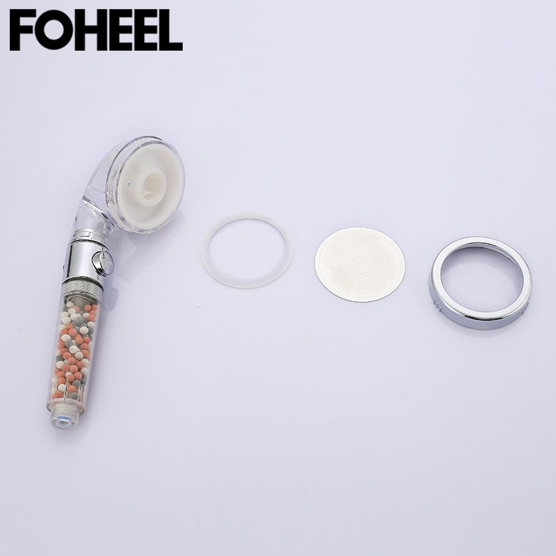 FOHEEL Shower Head Adjustable 3 Mode Shower Head Hand Shower High Pressure Water Saving One Button To Stop Water Shower Heads